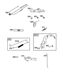 Controls Group Diagram and Parts List for 44N677-0064-B5 400000 - 699999 Briggs and Stratton Engine